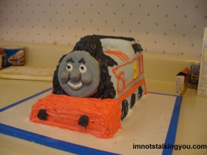 My finished Thomas The Tank Engine cake