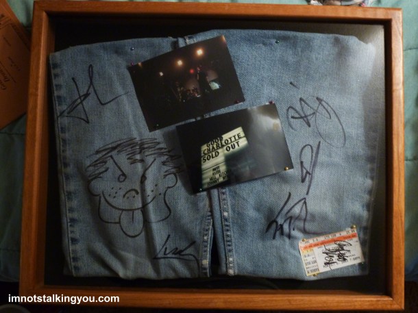 Good Charlotte: When the whole band signs your jeans, you have to make a shadow box!