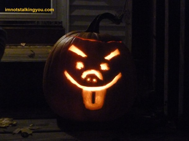 ...of my custom Mr. Ugly-Man pumpkin.