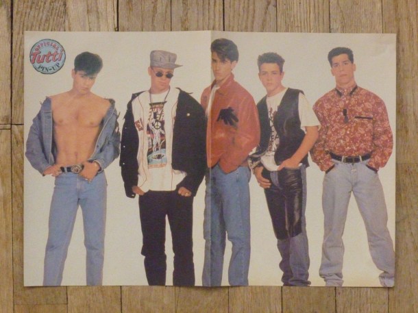 Jordan Knight showing off his chest.