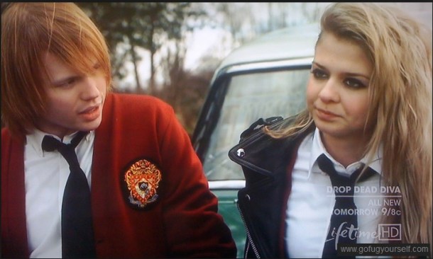 Weasley look-alike and young Jo with awesome hair and eye makeup