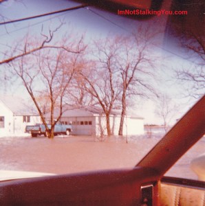 Our flooded neighbor's house, Riga Hwy, Riga, MI, 1981