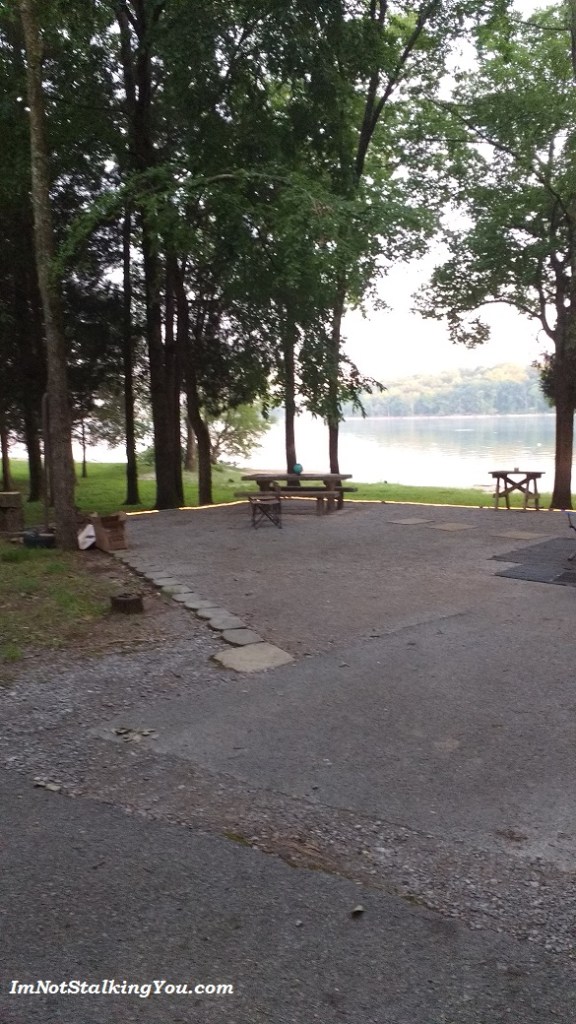 The campsite I wish I had, right on the lake. An hour after I took this picture, a deer walked right through there.