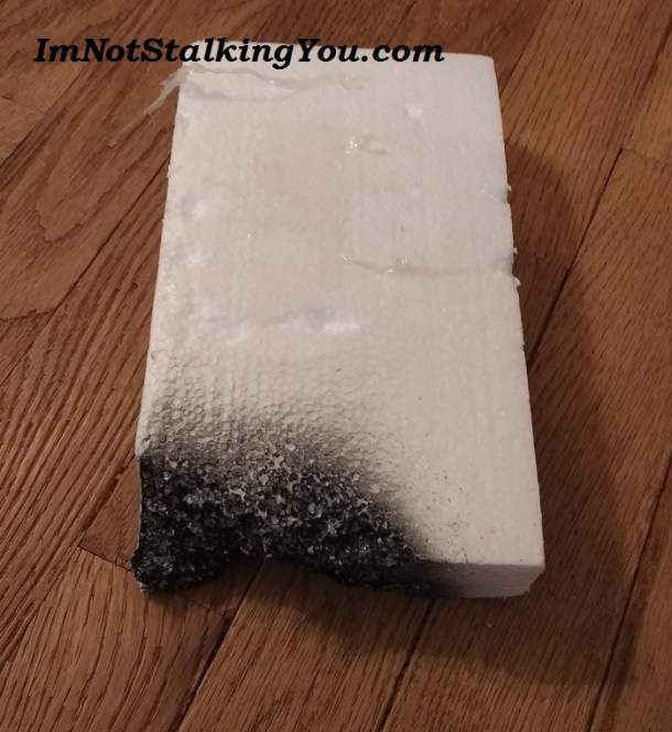 Melted styrofoam, which I had to substitute out at the last minute. 