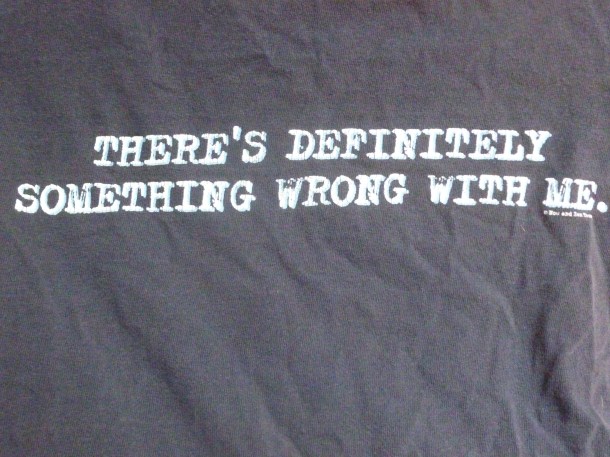 My (wrinkly) shirt purchased from Media Play many centuries ago.