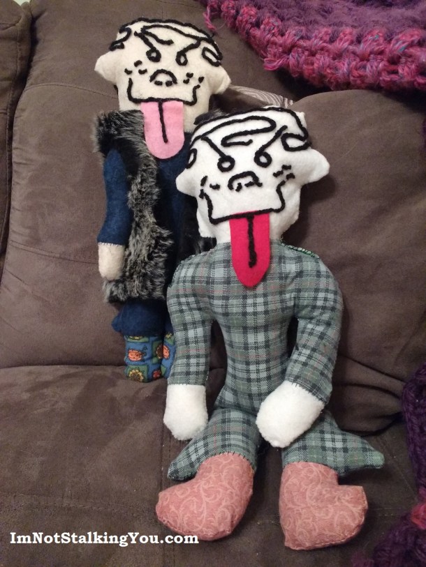 I added a vest to mine so it would be soft & furry. The display model has special legs. The first one was not available for this photo shoot.